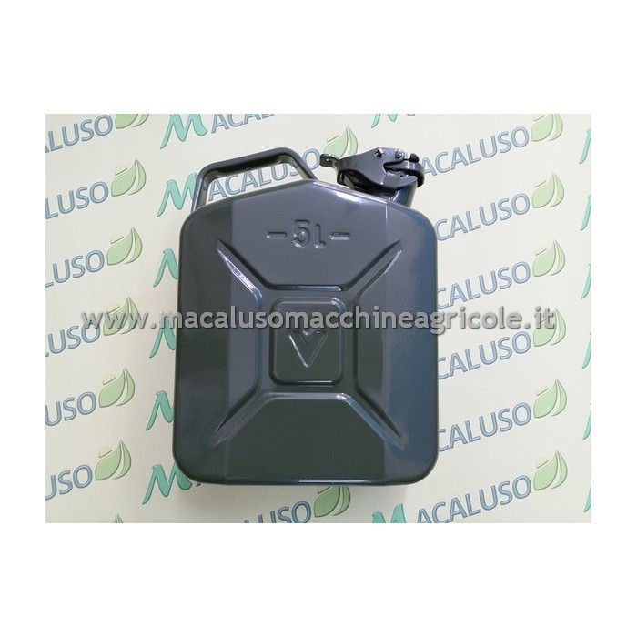 Tanica in metallo da 5 litri verde, serbatoio, bidone, recipiente, LT M005 