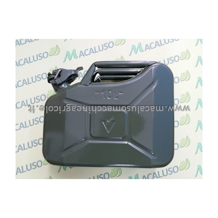 Tanica in metallo da 10 litri verde, serbatoio, bidone, recipiente, LT M010 