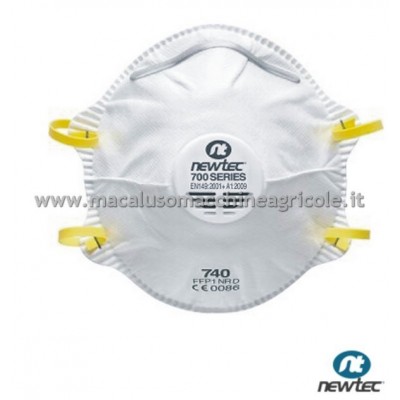 Mascherina antipolvere Newtec 740 con valvola - cofezione da 10 Pezzi -