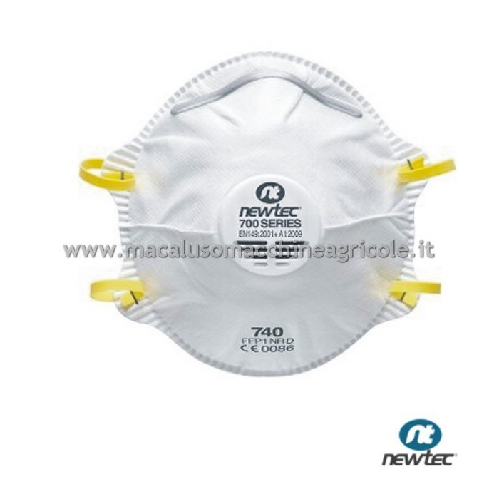 Mascherina antipolvere Newtec 740 con valvola scatola 10 Pezzi