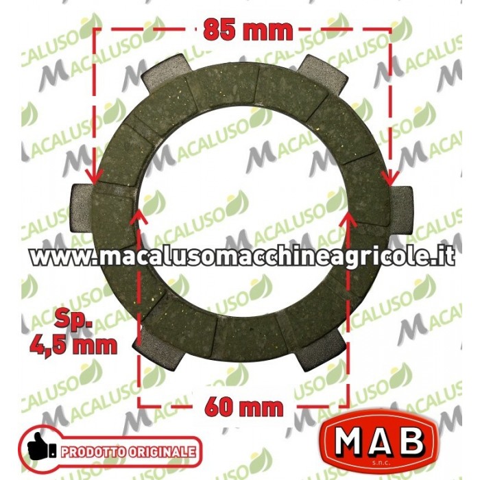 Disco frizione guarnito ferodo motozappa MAB 002612 talpa formica