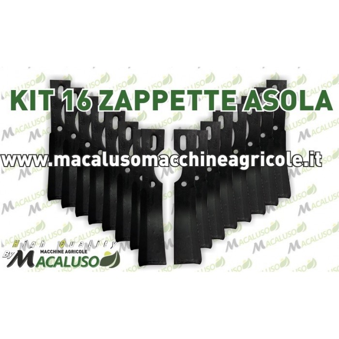 16 Zappette asola curva universale x motozappa 40x6 zappa zappetta fresa lama kit serie