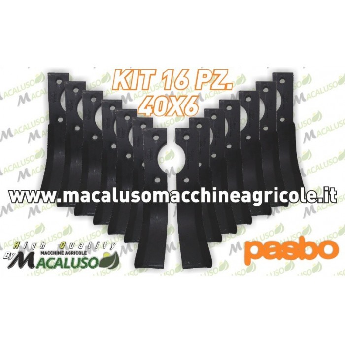 16 Zappette curva x motozappa Pasbo 40x6 zappa zappetta fresa lama kit serie