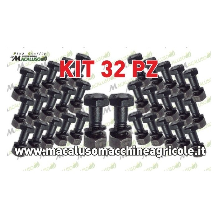 kit 32 Perno dado rondella 10x30 parzialmente filettato zappette motozappa 