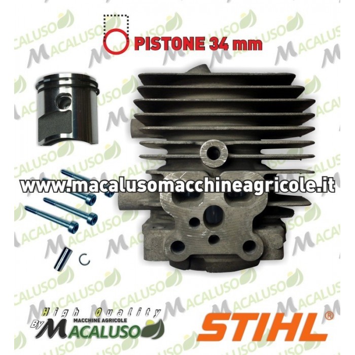 Cilindro pistone Soffiatore Aspiratore Stihl BG86 SH86 D.34 1°serie 42410201200 gruppo termico