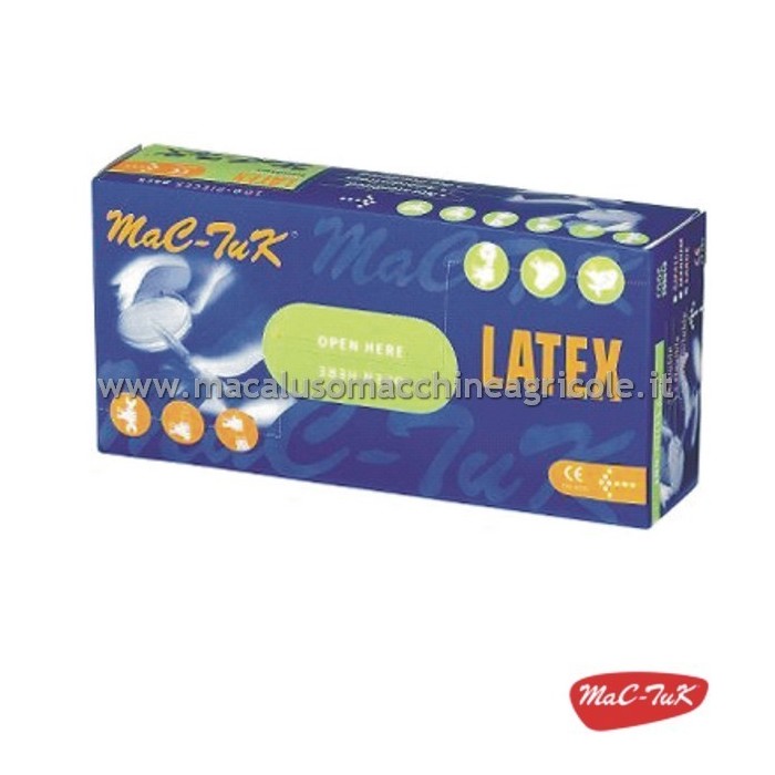 Guanti in lattice naturale AQL 2,5 scatola 100 paia (inserisci la misura) 
