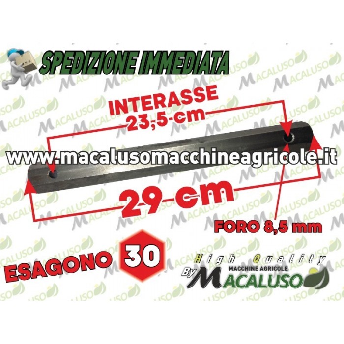 Asse esagonale porta zappette 29 cm esagono 30 motozappa Pasbo G84 G94