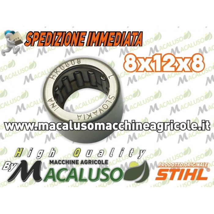 Bussola a rullini 8 x 12 x 8 scatola riduttore tagliasiepe Stihl HS81R HS82R HS86R HS87R 95130030912