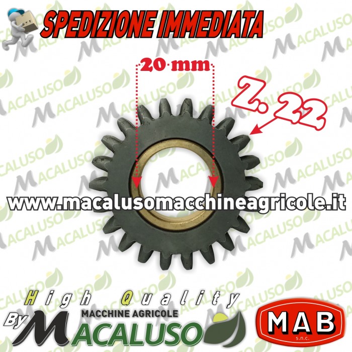 Ingranaggio retromarcia Mab T4 Z22 Formica Talpa Bonori 004320