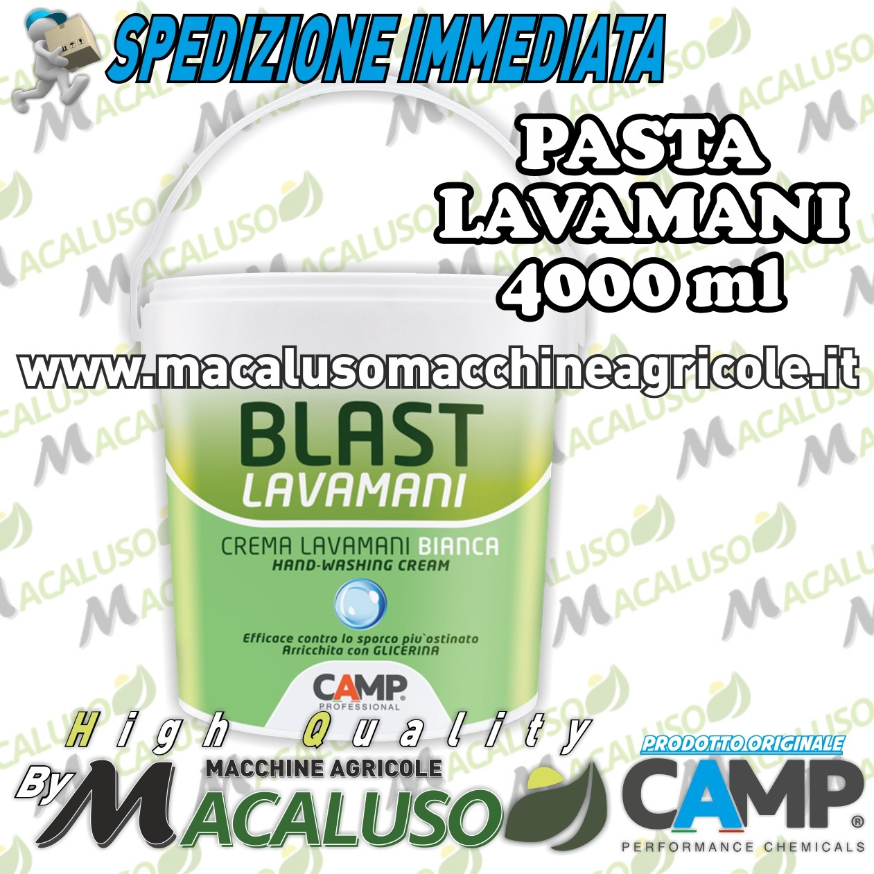 Pasta lavamani Camp blast bianca ml 4000 crema detergente glicerina lava  mani - Macaluso Macchine Agricole