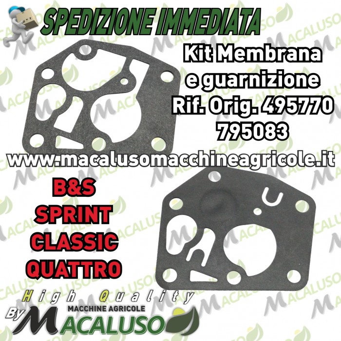 Membrana guarnizione carburatore briggs e stratton sprint classic quattro b&s 495770 795083