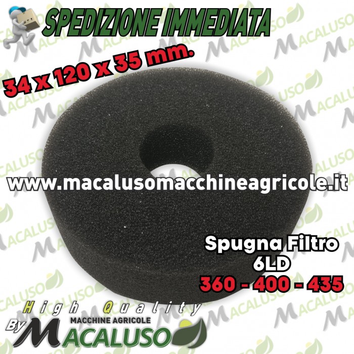 Spugna filtro aria motore Lombardini 6LD 360 400 435 massa filtrante prefiltro