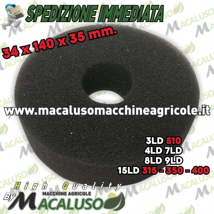 Spugna filtro aria motore Lombardini 3LD 4LD 7LD 8LD 9LD 15LD 315 350 massa filtrante prefiltro