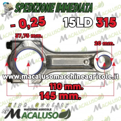 Biella in alluminio adatt. a Lombardini 15LD 315 1° Minorazione -0,25