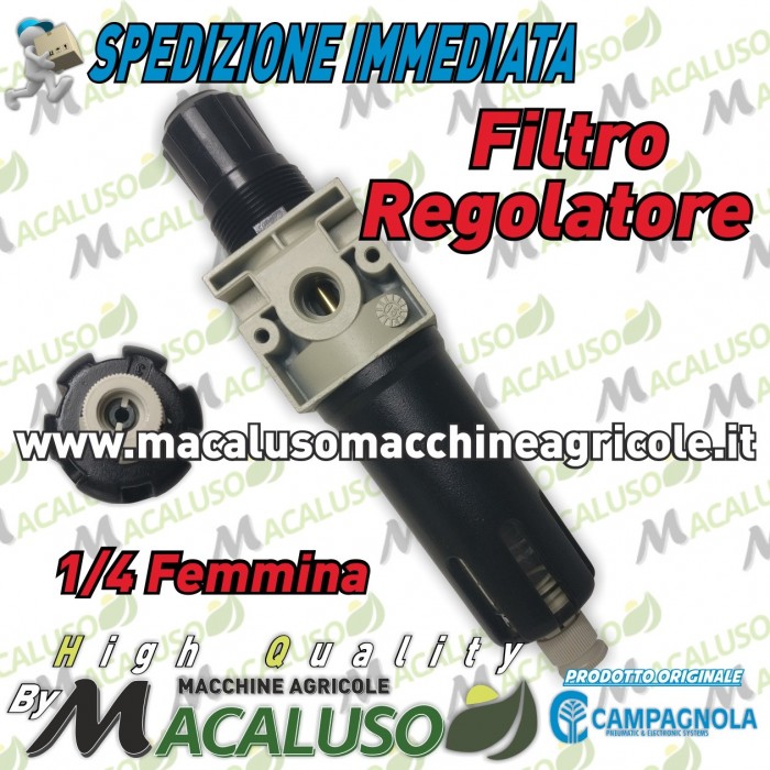 Filtro condensa regolatore pressione 1/4 F. riduttore moto compressore  Campagnola Hobby Professional kit 0114 0107 8062604 - Macaluso Macchine  Agricole