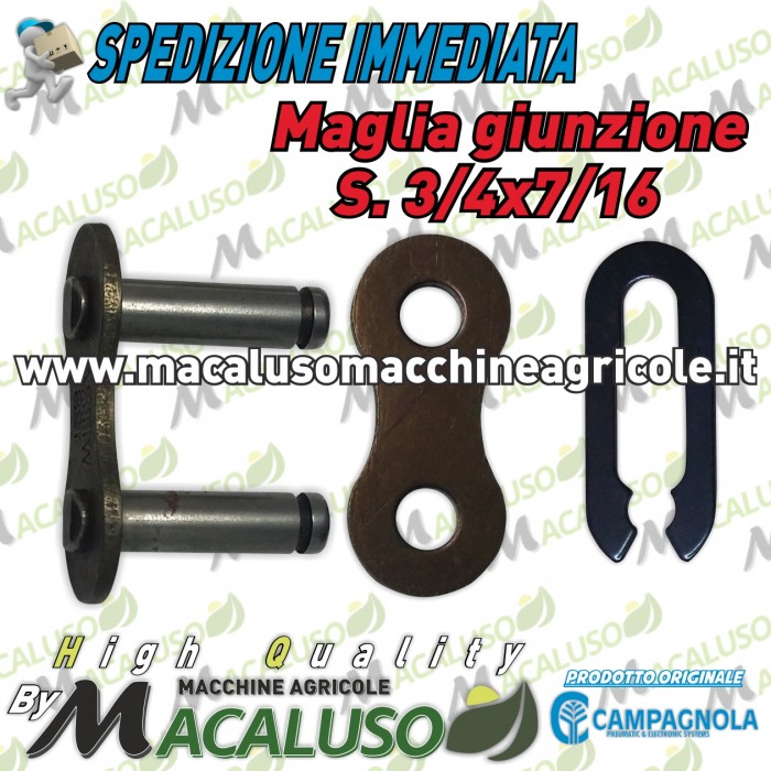 Maglia giunzione S. 3/4 x 7/16 abbacchiatore Olistar Evoluzione Tuono Metal Diablo Golia Campagnola 01820103