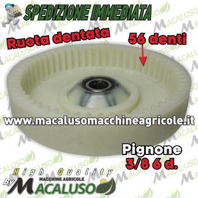 Ingranaggio elettrosega adattabile McCulloch Husqvarna Poulan Partner pignone elettrosega ruota dentata passo 3/8" 6 denti