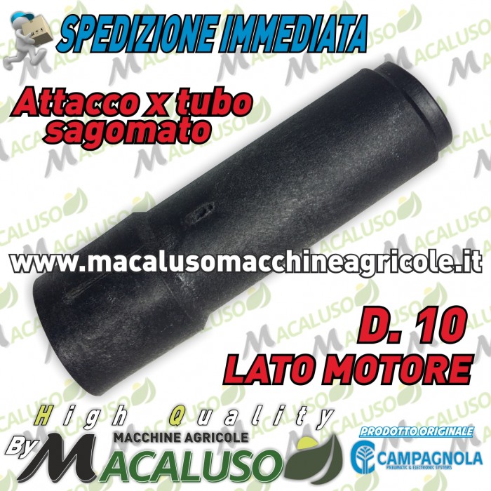 Raccordo in plastica tubo sagomato asta Campagnola R3 R4 mm.10 abbacchiatore sferzatore lato motore 0160 0156