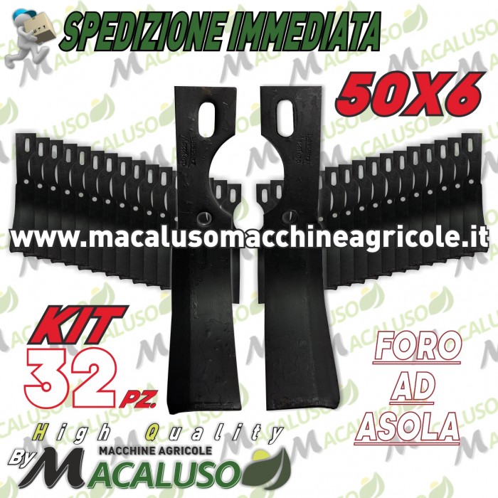 32 Zappette asola curva universale x motozappa 50x6 zappa zappetta fresa lama kit serie