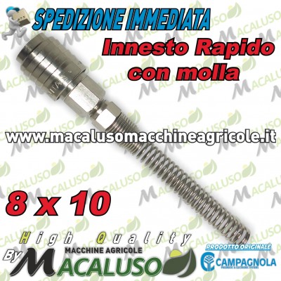 Raccordo rapito Femmina tubo 8 x 10 aria compressa motocompressore Campagnola Hobby Professional con molla 0113 0107