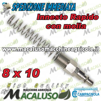 Raccordo rapito Maschio tubo 8 x 10 innesto aria compressa motocompressore Campagnola Hobby Professional con molla 0115 0107