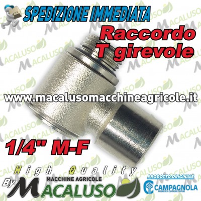 Raccordo a T girevole aria compressa filetto 1/4" M - F motocompressore Campagnola Hobby Professional raccordine tee 0112 0168