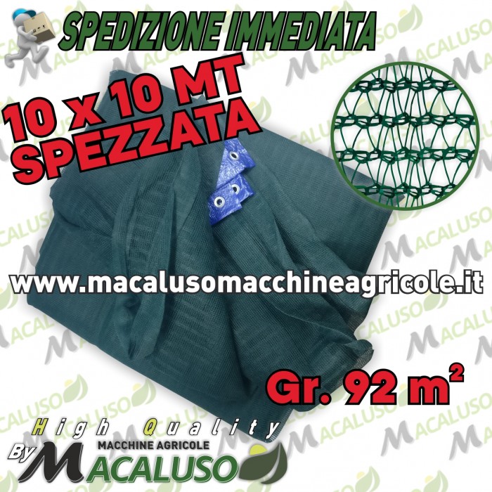 Rete spezzata raccolta olive antistrappo telo antispina occhiellato gr. 92 mq 10 x10