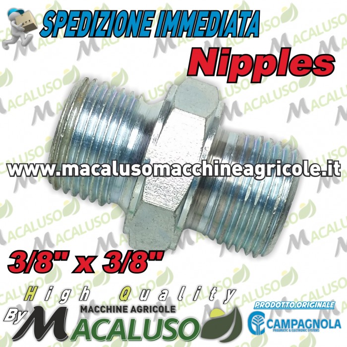 Raccordo nipples aria compressa 3/8" M - M motocompressore Campagnola Hobby Professional 0105 0119