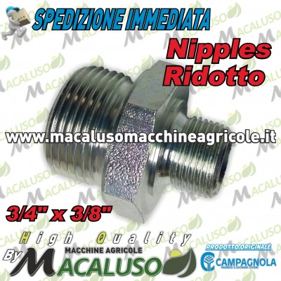 Raccordo nipples ridotto aria compressa 3/4" M 3/8" M motocompressore Campagnola Hobby Professional 0105 0125