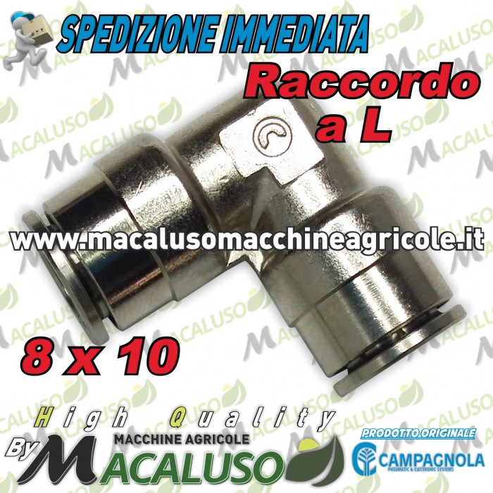 Raccordo rapido a L aria compressa 8 x 10 F - F motocompressore Campagnola Hobby Professional raccordino 0112 0165