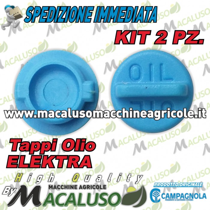 Kit 2 pz tappo lubrificazione testa abbacchiatore Elektra Campagnola gommino olio 0133 0198
