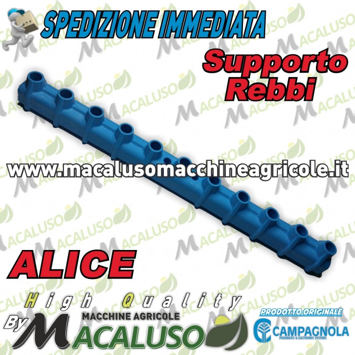 Supporto porta rebbi azzurro abbacchiatori pneumatici Campagnola alice 0108.0236