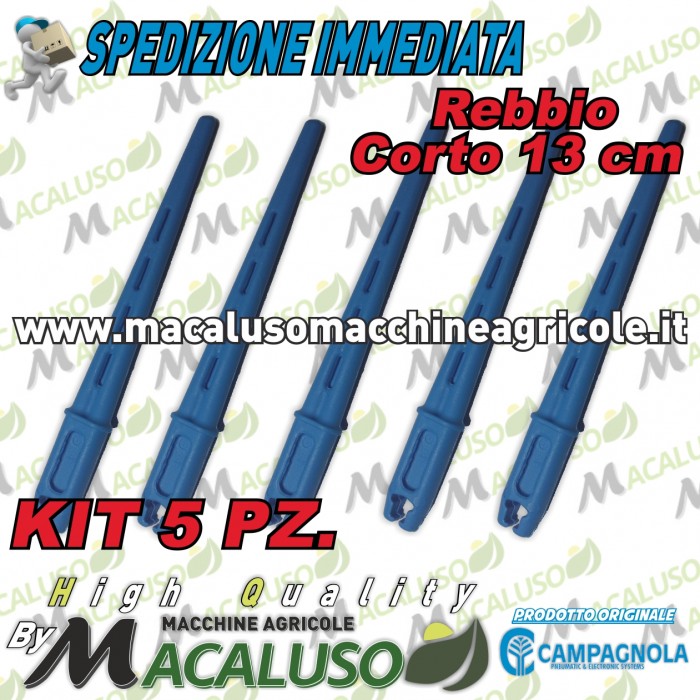 Kit 5 Rebbio corto azzurro abbacchiatore Diablo Elektra Campagnola asta astina 0193 0132 5