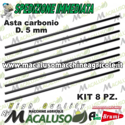 Kit 8 asta in carbonio abbacchiatore Olispeed Brumi mm 5 Lunghezza mm 360 asticina