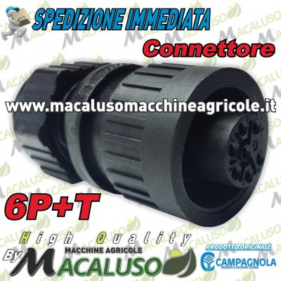 Connettore presa volante 6 pin cavo elettrico abbacchiatori Campagnola Alice Elektra Holly spinotto