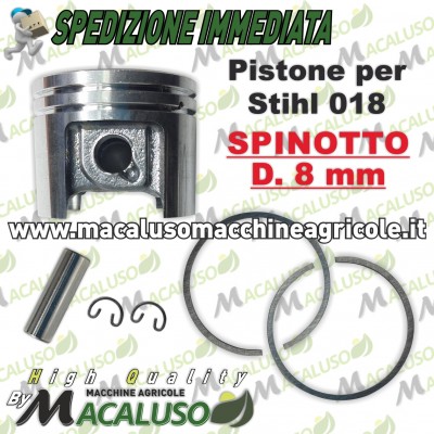 Pistone adattabile motosega Stihl 018 018C d. 38 SPINOTTO 8 mm segmento fasce