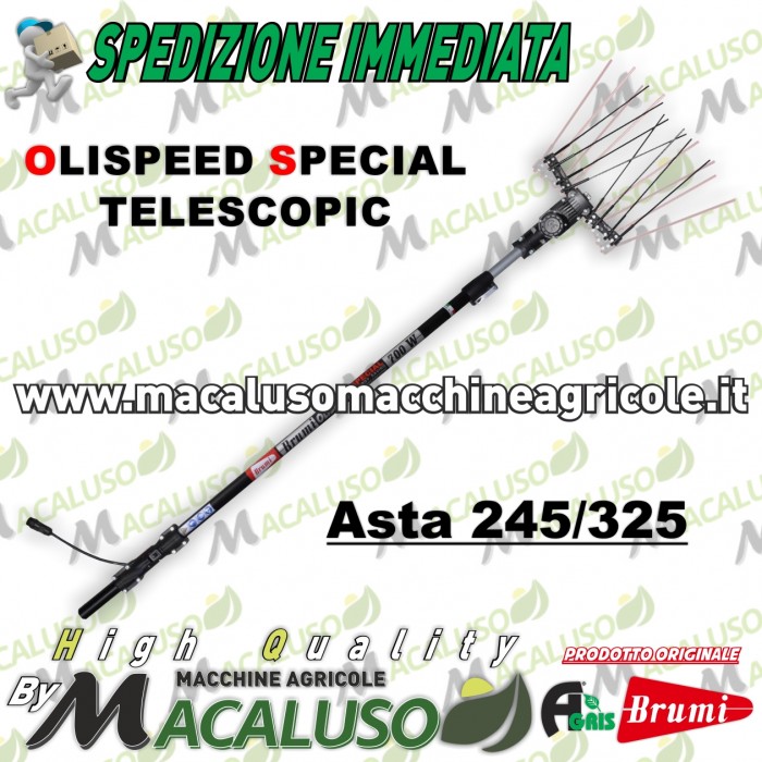 Abbacchiatore scuotitore elettrico Agris Brumi Olispeed Special Telescopic Asta 245 325 cm 700 watt