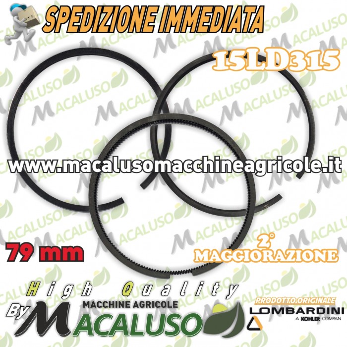 Fasce elastiche motore Lombardini 15LD 315 D.79 2° maggiorazione ORIGINALE Segmenti compressione 8211.229