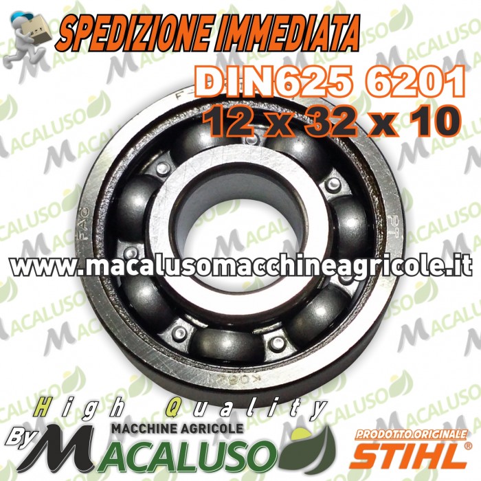 Cuscinetto 6201 DIN625 albero motore Motosega Sthil MS193T MS193TC 95030030239