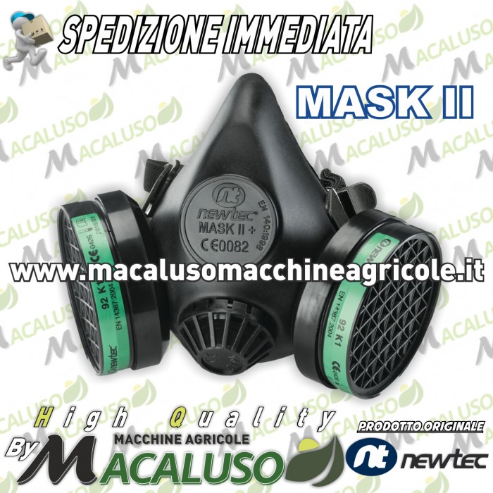 Semimaschera in gomma Mask II con valvola -Filtri non compresi-