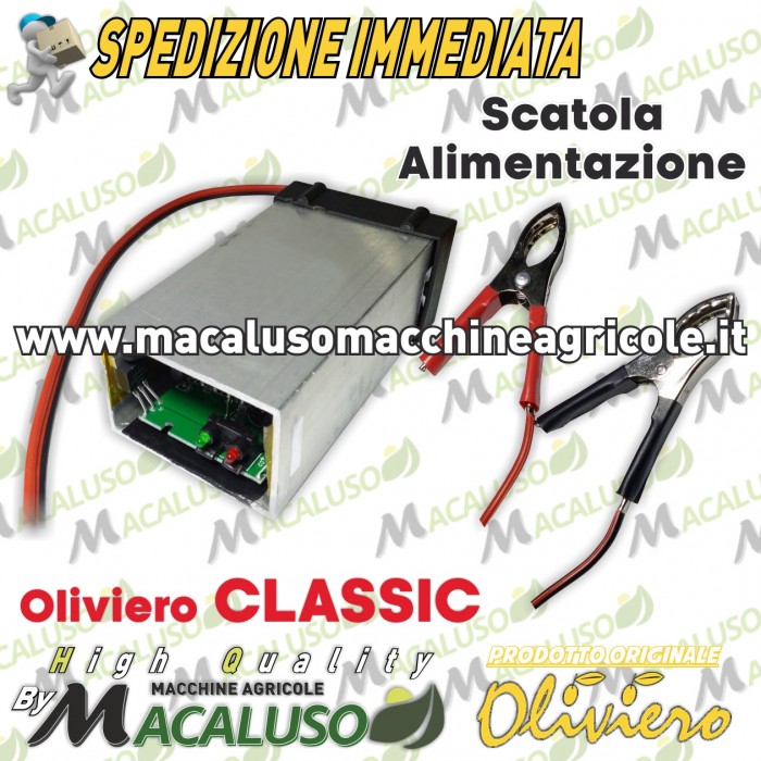 Scatola alimentazione con morsetti per batteria abbacchiatore Oliviero Classic, Evolution art.A007 EC
