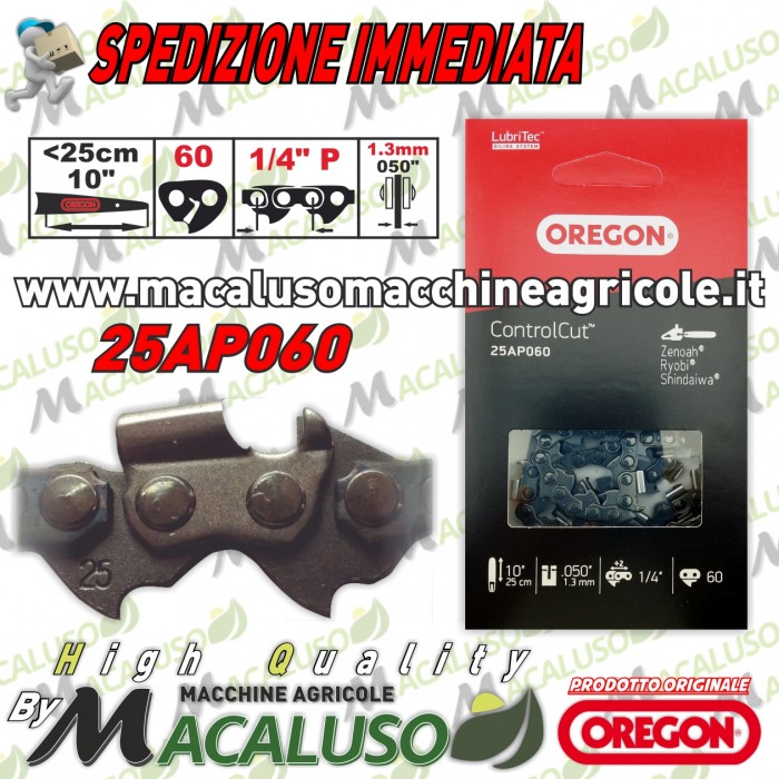 Catena Oregon 1/4 sp.1,3 maglie 60 25AP060E motosega zenoah echo carving