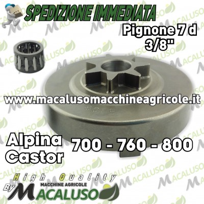 Pignone campana frizione motosega Alpina Castor GGP 3/8 denti 7 rocchetto catena