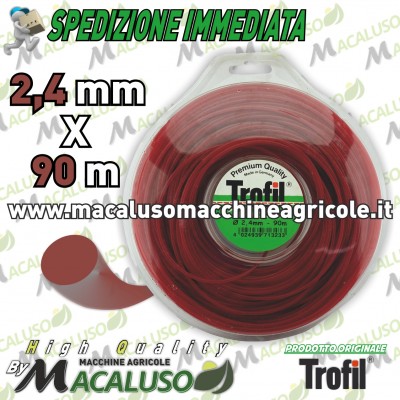 Filo nylon Trofil tondo mm.2,4 x 90 mt. professionale decespugliatore rifinitura prato