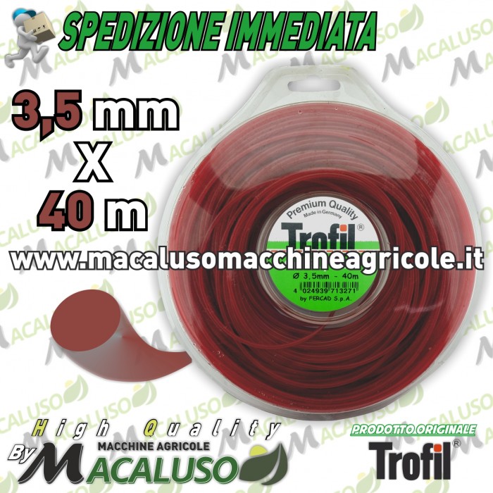 Filo nylon Trofil tondo mm.3,5 x 40 mt. professionale decespugliatore prato
