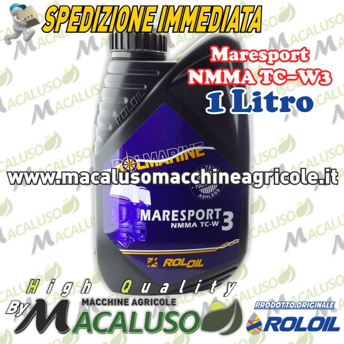 Olio miscela 1L fuoribordo Rolmarine maresport nmma tc w3 barca imbarcazione ashless mare