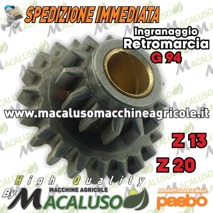 Ingranaggio retromarci motozappa Pasbo G94 doppio z20 z13 diesse sicilzappa