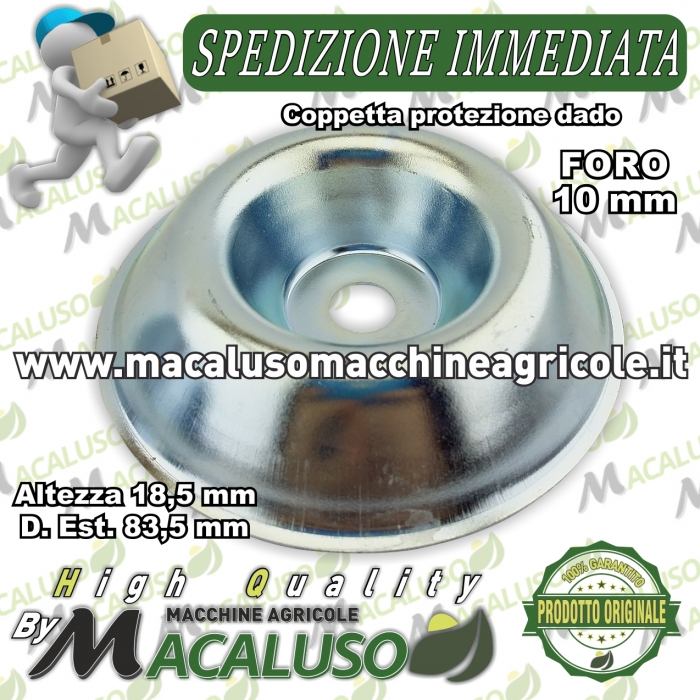 Coppetta fissa protezione dado perno decespugliatore foro mm. 10 Diametro 83,5