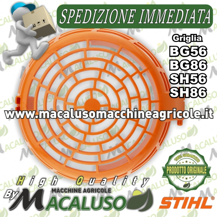 Carter protezione ventola soffiatore aspiratore Stihl BG56 BG86 SH56 SH86 griglia plastica arancione 42417068000