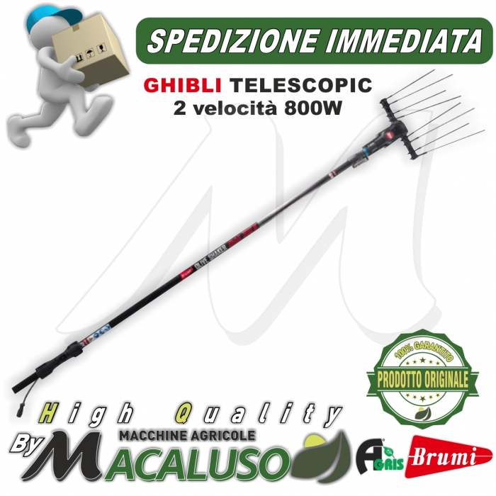 Abbacchiatore sferzatore Agris Brumi Ghibli 2 velocità Telescopico Asta carbonio 245 325 cm 800 watt